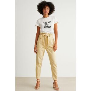 ba&sh Yellow Tie Waist Cotton Pants Trousers  Women's Size 25